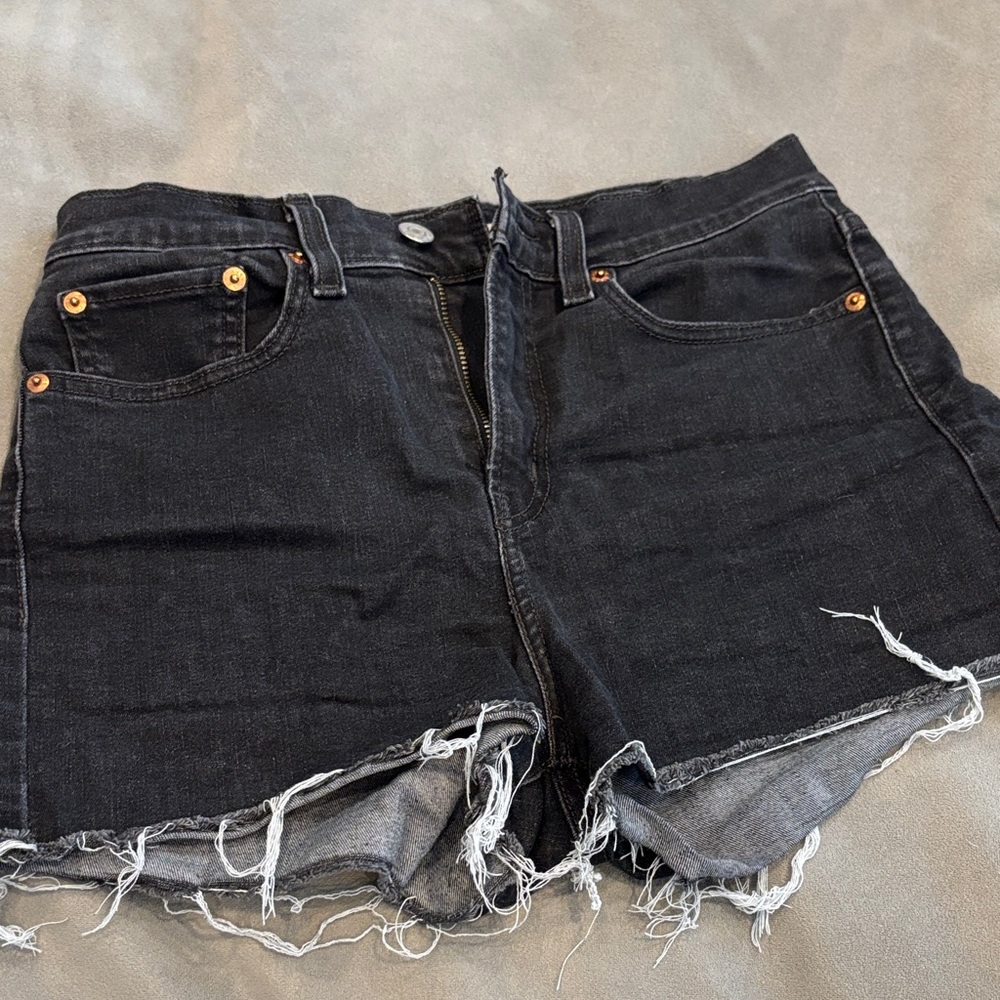 Levi black denim shorts
